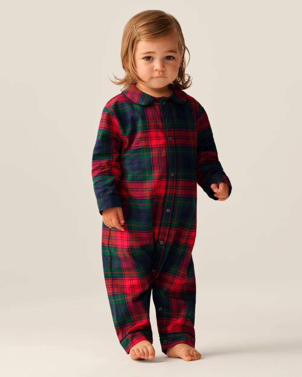 Petite Plume Baby Twill Cambridge Romper in St. James Tartan