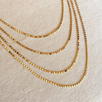 GoldFi 18k Gold Filled 2mm Flat Ball Chain Necklace