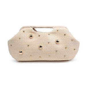 Urban Expressions Mallory Studded Clutch in Ivory