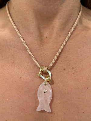 Forever Blythe Gemstone Single Fish Pendant Necklace - Assorted