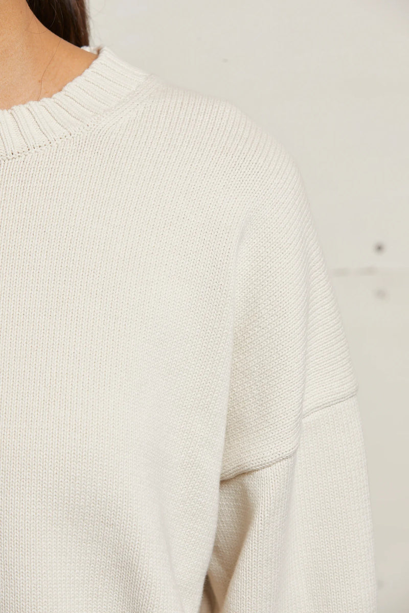 perfectwhitetee Janet Cotton Sweater in Sugar