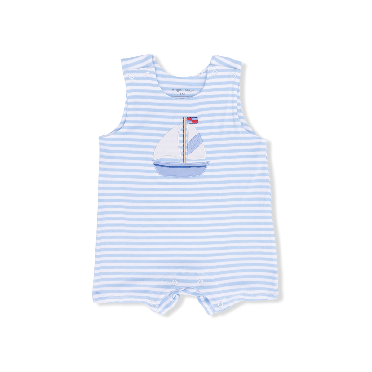 Angel Dear Romper in Bubbly Sailboat Stripe
