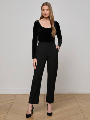 L'Agence Jelena Velvet Top in Noir