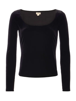 L'Agence Jelena Velvet Top in Noir