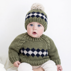 Huggalugs Sweater in Green Geo