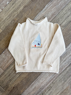 A Soft Idea Summer Sail Roll Neck Sweater in Natural