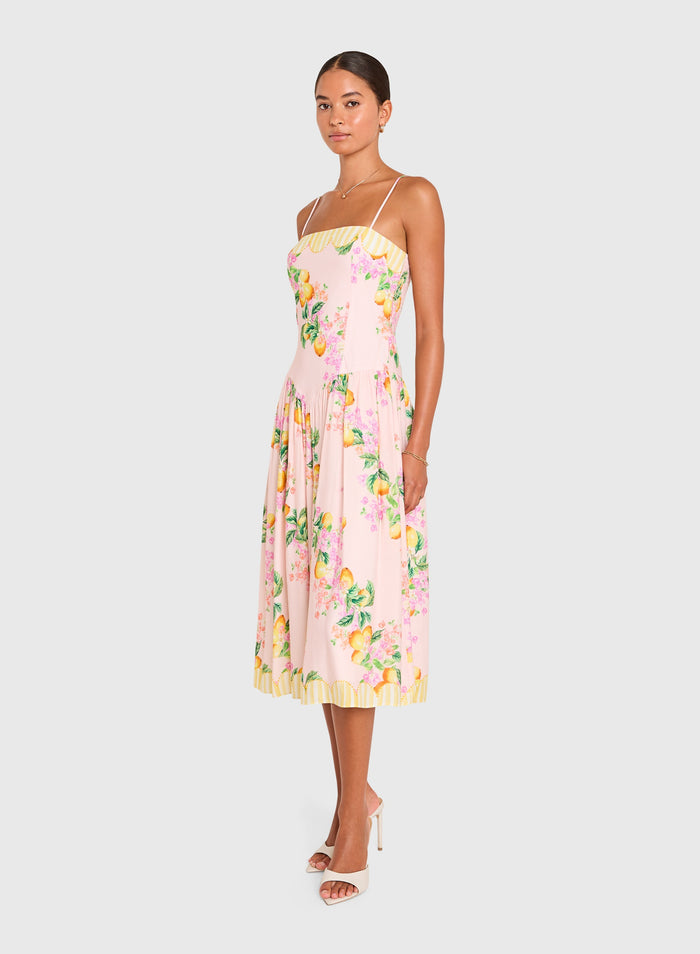 Amanda Uprichard Delora Midi Dress in Limoncello