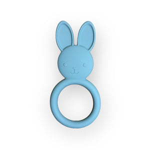 Three Hearts All Silicone Bunny Teething Ring - Multiple Colors!