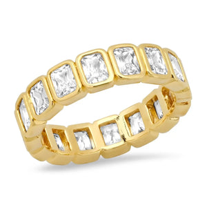 Tai Jewelry - Bezel Set Emerald Cut Eternity Band