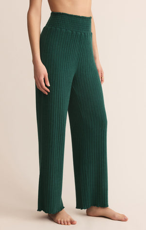 Z Supply Dawn Smocked Pant in Evergreen