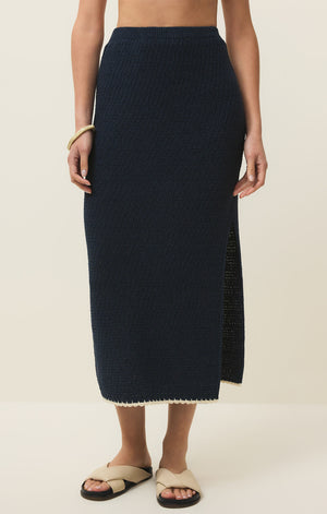 Z Supply Yessenia Whipstitch Skirt in Eclipse