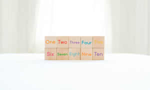Bannor Toys Number + Shapes Wooden Block Set