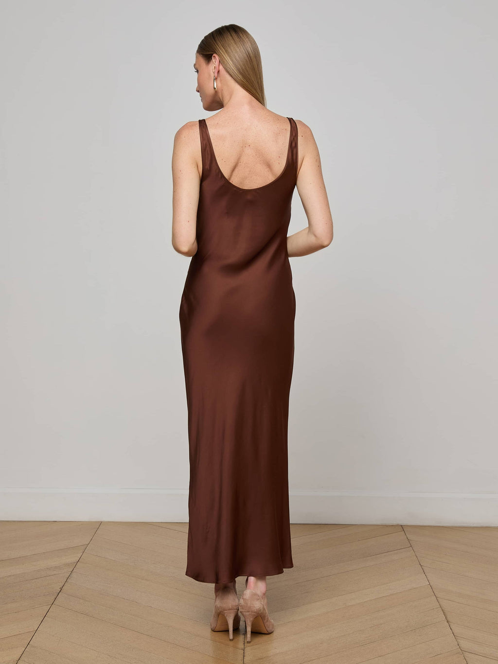 L'Agence Akiya Slip Dress in Hot Fudge