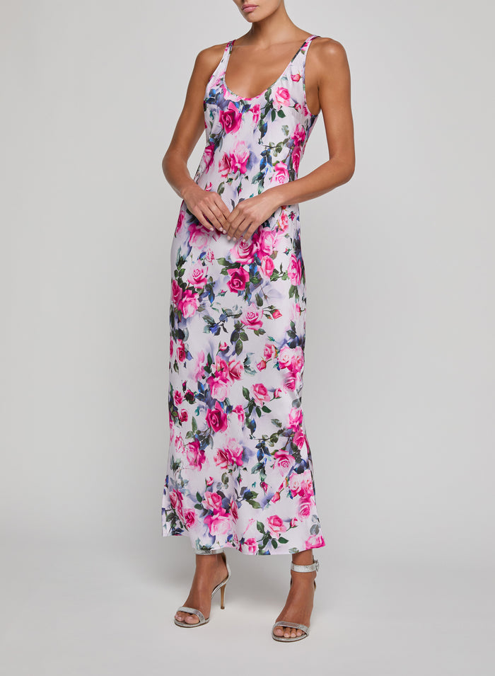 L'Agence Akiya Tank Dress in Pink Multi Water Rose