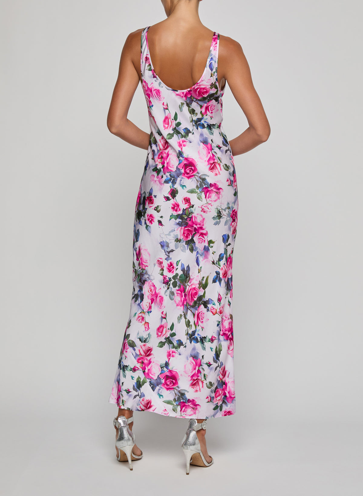 L'Agence Akiya Tank Dress in Pink Multi Water Rose