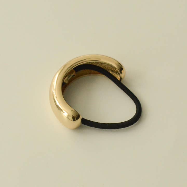 Nar'sha Wide Metal Cuff Hair Tie Gold