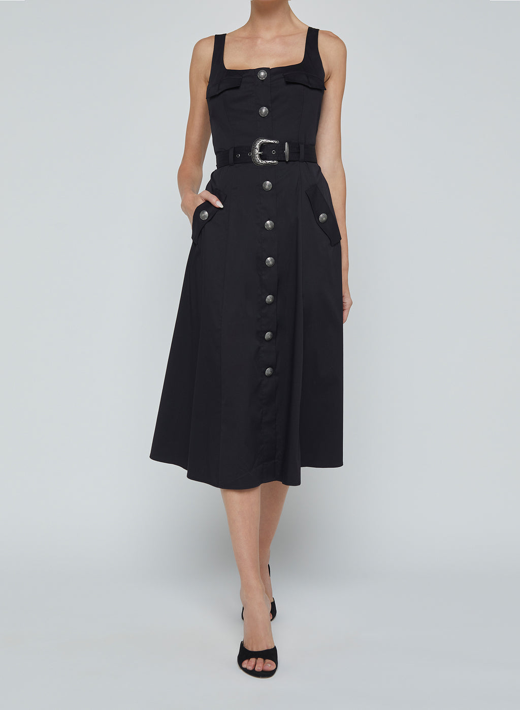 L'Agence Tazia A-line Dress in Black