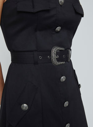 L'Agence Tazia A-line Dress in Black