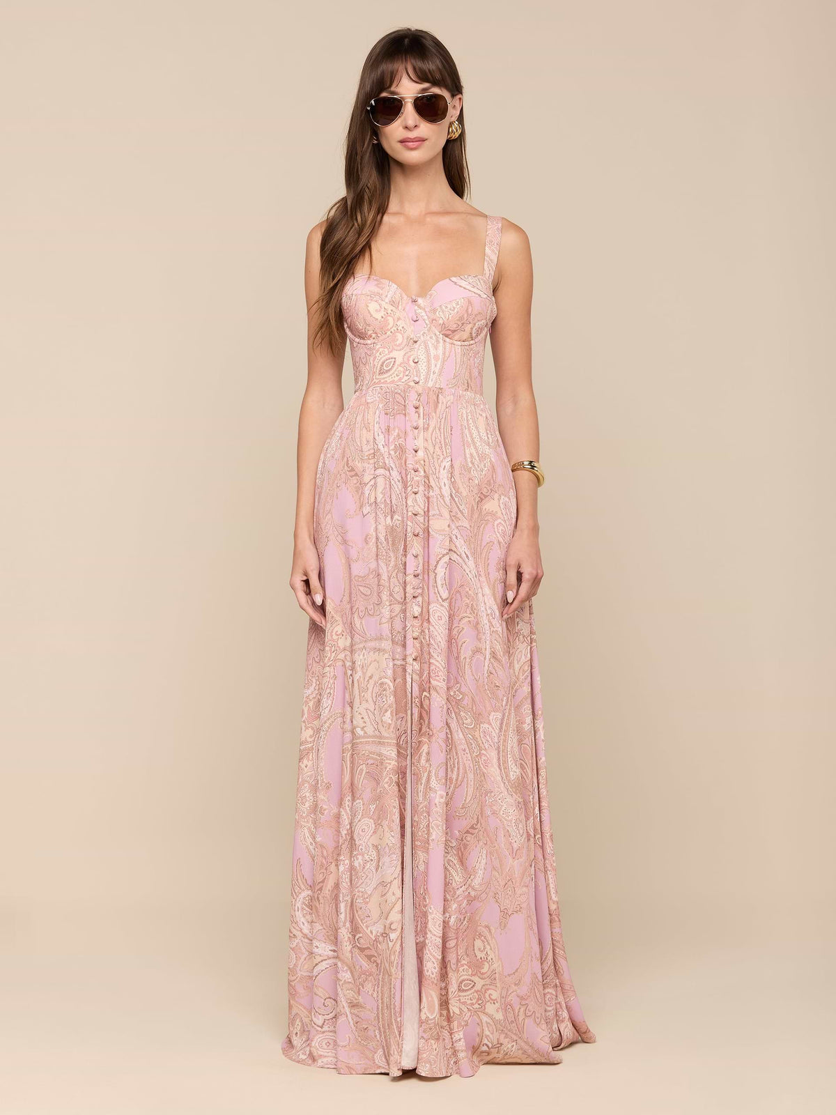 L'Agence Rosette Maxi Dress in Paisley