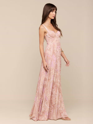 L'Agence Rosette Maxi Dress in Paisley