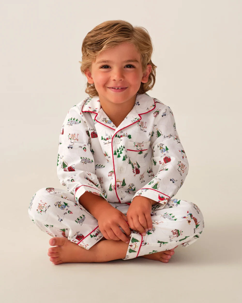 Petite Plume Children's Twill Pajama Set in North Pole Chronicles