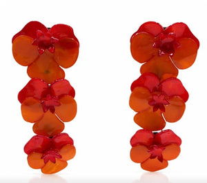 Michael Nash Jewelry Meadow Orange Drop Floral Earrings