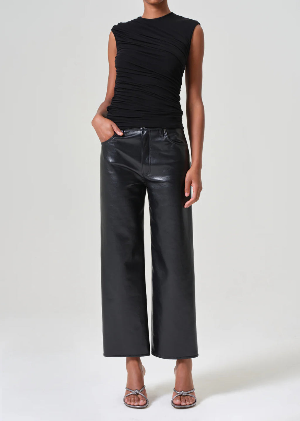 Agolde Ren Leather Pant in Detox