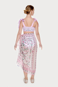 Jessie Zhao New York Beach Sarong Wrap in Pink Blossom