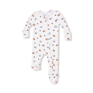 Angel Dear 2 Way Zipper Footie in Footballs and Stars