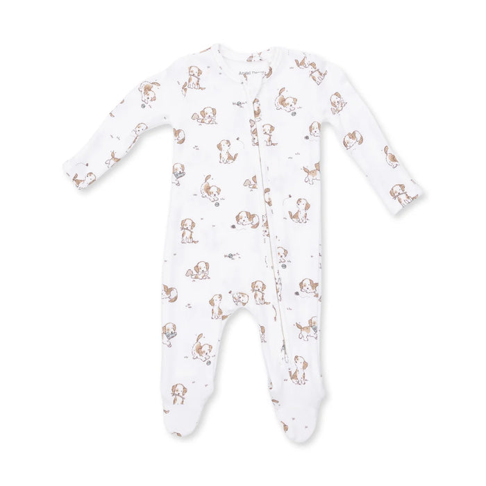 Angel Dear 2 Way Zipper Footie in Explorer Puppy Blue