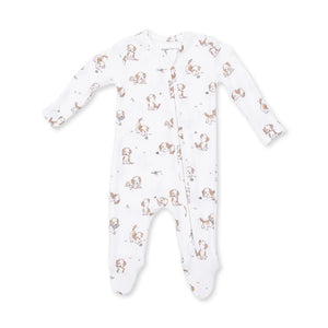 Angel Dear 2 Way Zipper Footie in Explorer Puppy Blue