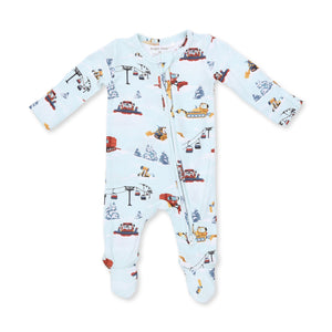 Angel Dear 2 Way Zipper Footie in Snow Cats