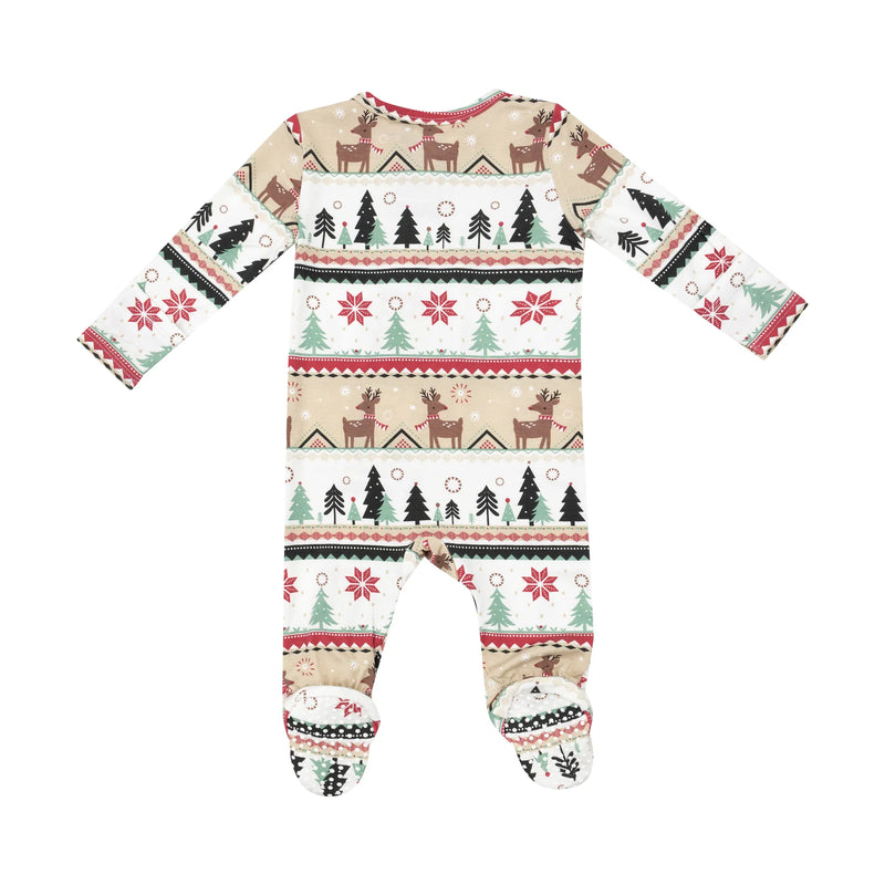 Angel Dear 2 Way Zipper Footie in Reindeer Faire Isle