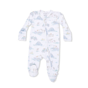Angel Dear 2 Way Zipper Footie in Farm Animals Party