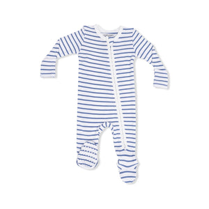 Angel Dear 2 Way Zipper Footie in Navy Stripe