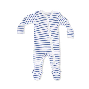Angel Dear 2 Way Zipper Footie in Navy Stripe