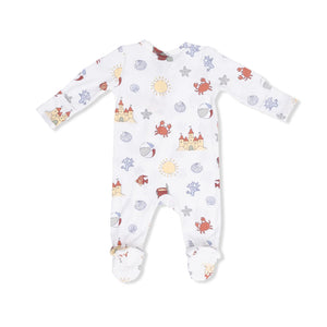 Angel Dear 2 Way Zipper Footie in Sunny Sandcastles