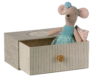 Maileg Little Sister Dance Mouse in a Daybed