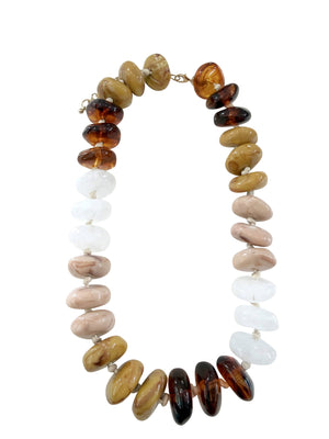 Gemelli - Delray Chunky Beaded Necklace Tan/Tort