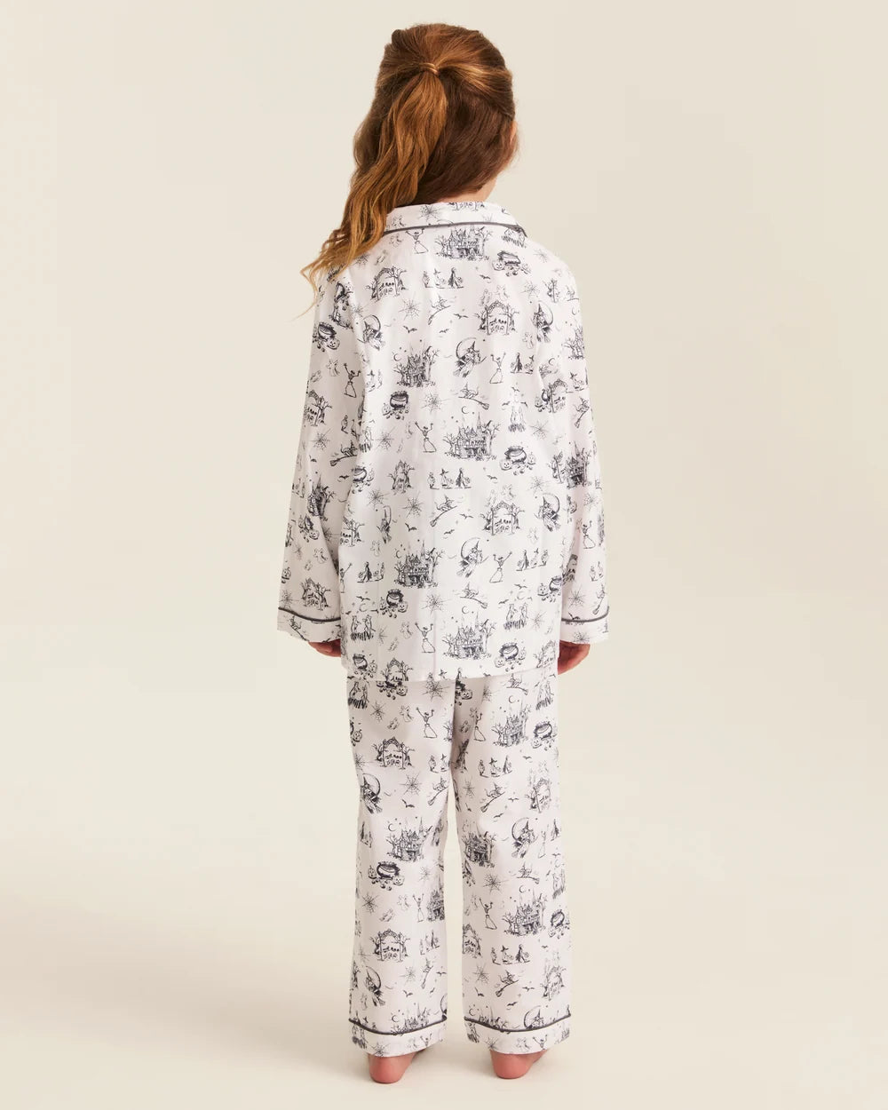 Petite Plume Kid's Twill Pajama Set in Hallow's Eve Toile