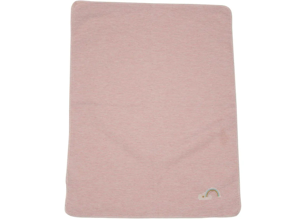 David Fussenegger Baby Blanket in Rose Rainbow Embroidery