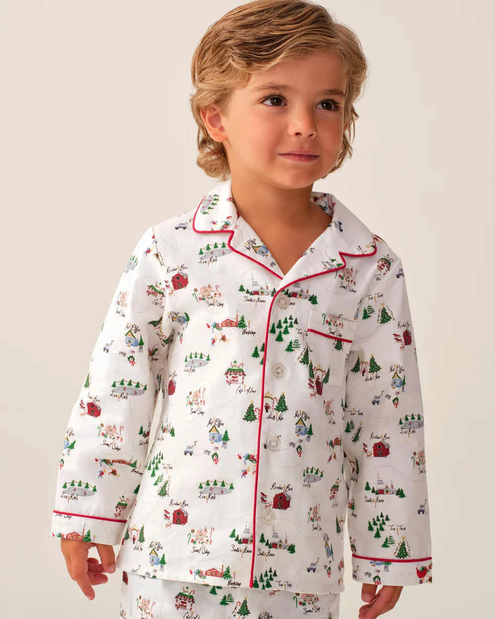 Petite Plume Children's Twill Pajama Set in North Pole Chronicles