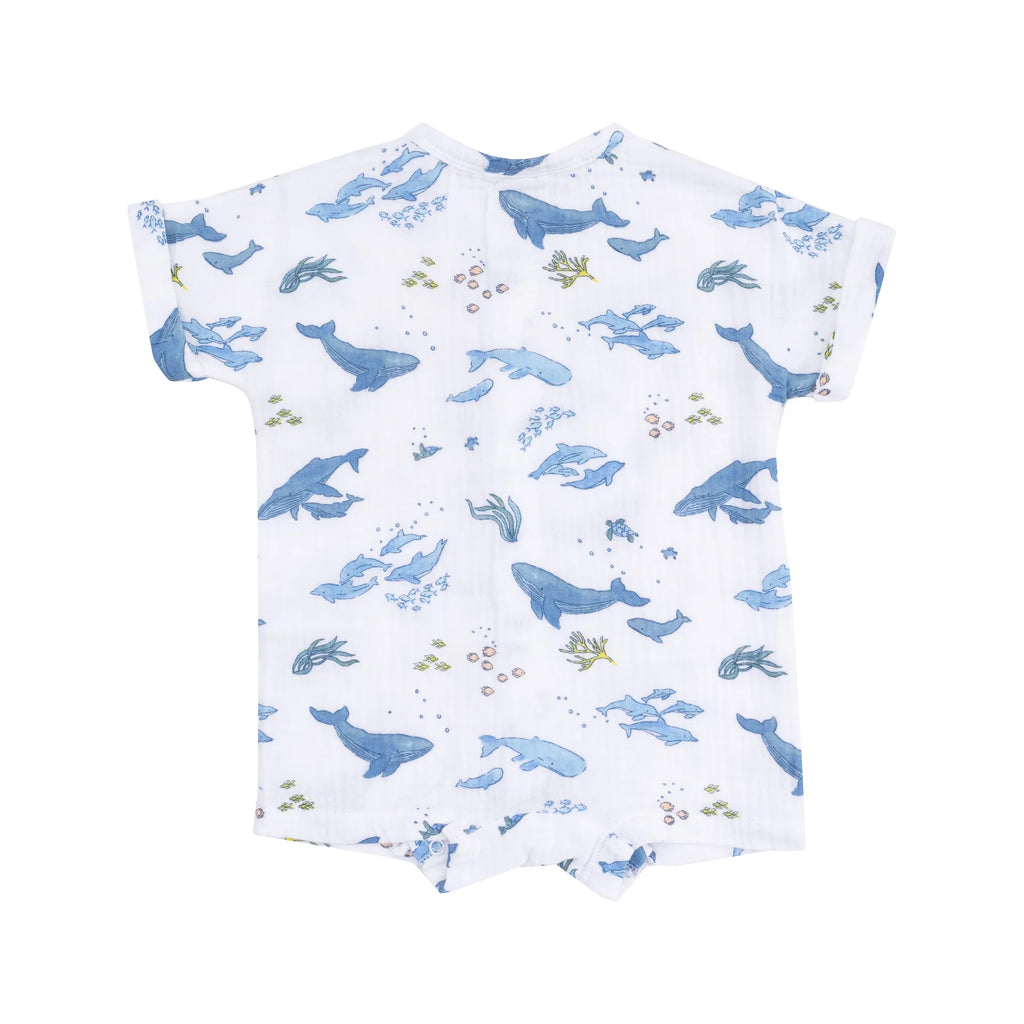 Angel Dear Watercolor Blue Whales Dolman Henley Shortall