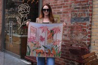 Jessie Zhao New York Double Sided Silk Scarf in Indoor Forest
