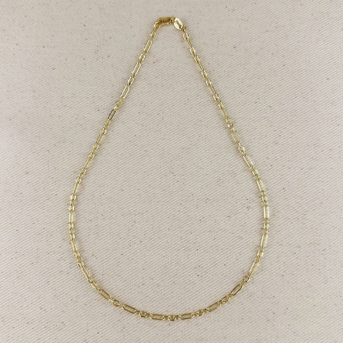 GoldFi - 18k Gold Filled 3x1 Alternated Paperclip Necklace 16 inch