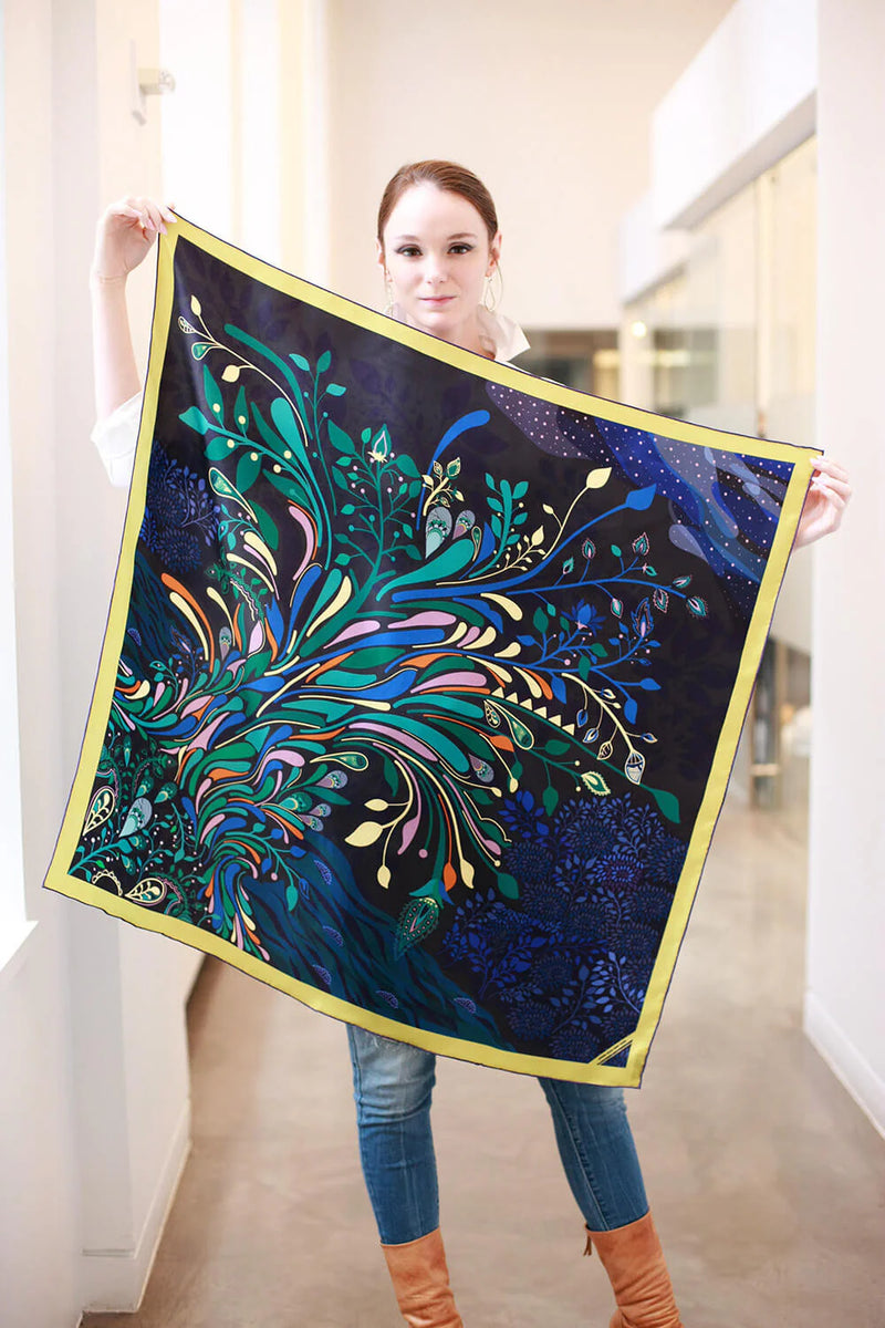 Jessie Zhao New York Silk 35" Scarf in Sprinkle Night