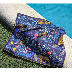 Jessie Zhao New York Silk Bandana Scarf in Amazon Rainforest Journey