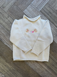 A Soft Idea Bunny Besties Roll Neck Sweater in Natural