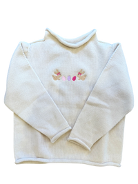 A Soft Idea Bunny Besties Roll Neck Sweater in Natural