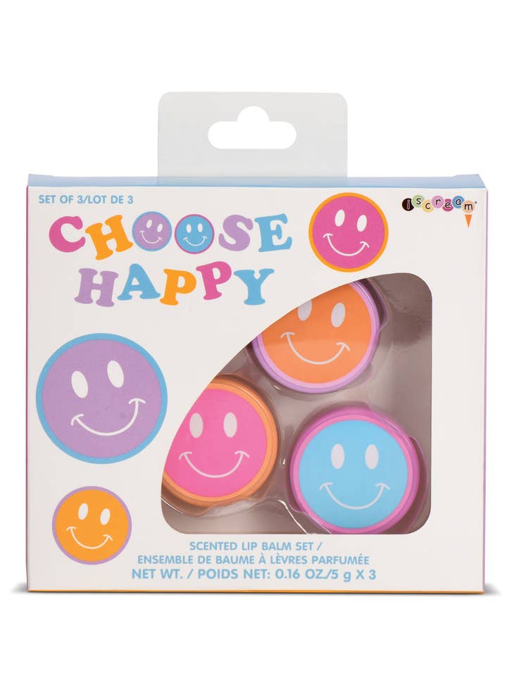 Iscream Choose Happy Lip Balm Trio